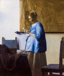 Woman reading a letter, by Johannes Vermeer